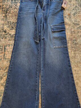 Sofia Vergara High Rise Wide Leg Cargo Jean